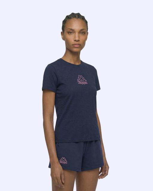Mavi Logo Cindyna Tee Kadın Dark Tone Regular Tişört - KAPPA® Türkiye