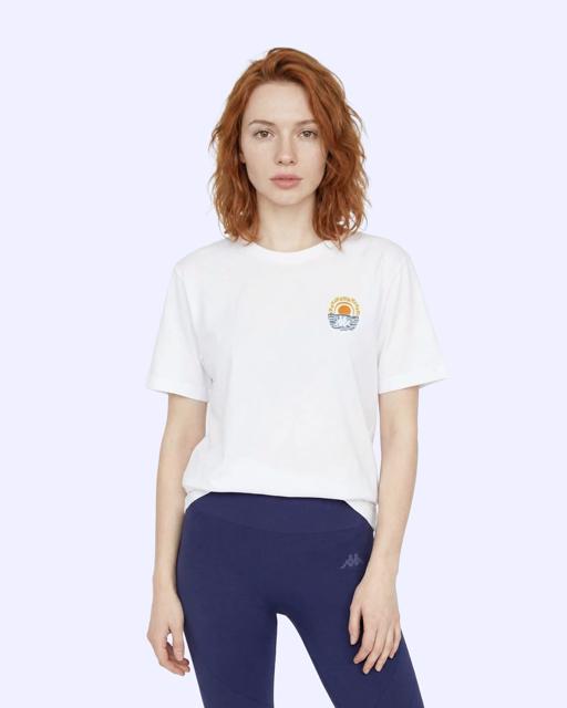 Beyaz Logo Edessa Kadın Beyaz Regular Tişört - KAPPA® Türkiye