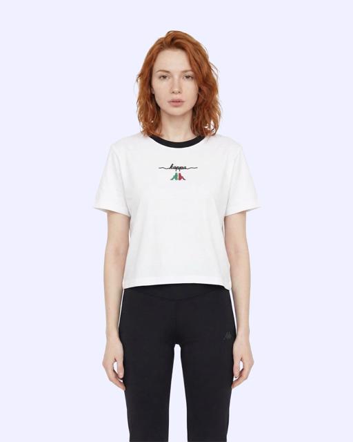 Bej Logo Valentina Kadın Ekru  Regular Tişört - KAPPA® Türkiye