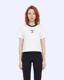 Bej-Logo Valentina Kadın Ekru  Regular Tişört