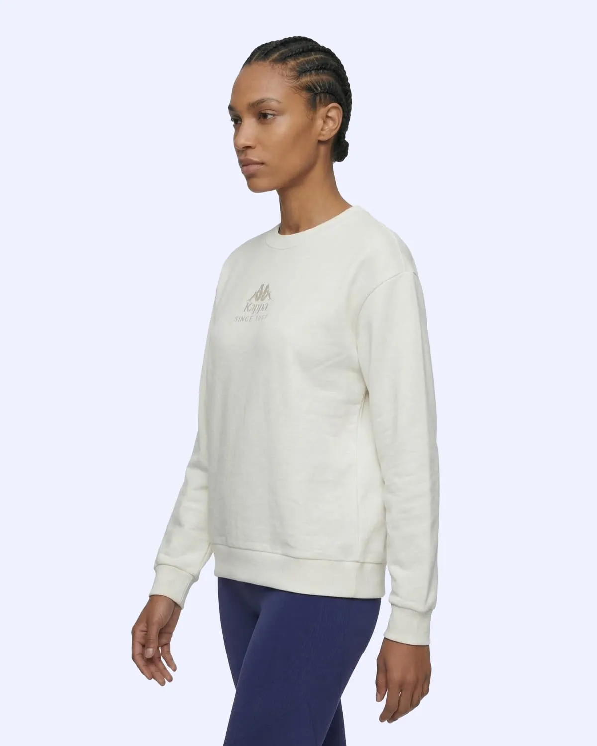 Beyaz Milas  Crewneck Kadın Beyaz Comfort Sweatshirt