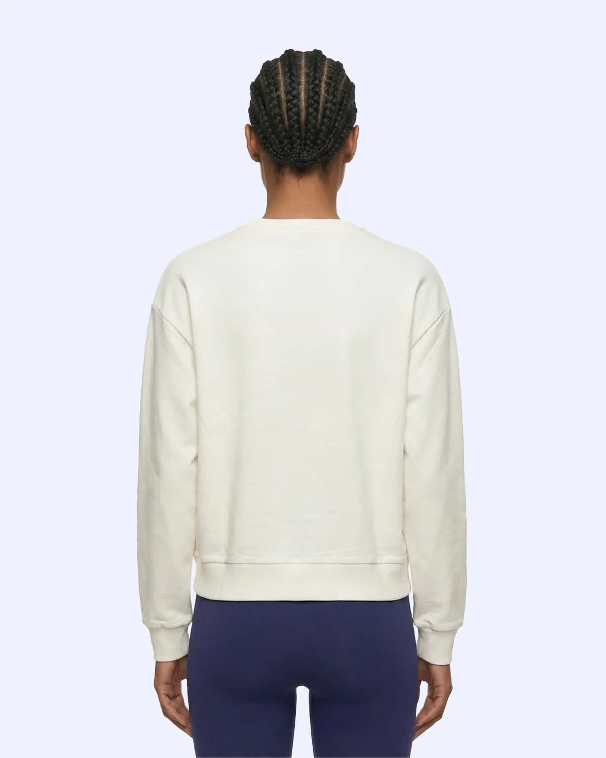 Beyaz Milas  Crewneck Kadın Beyaz Comfort Sweatshirt