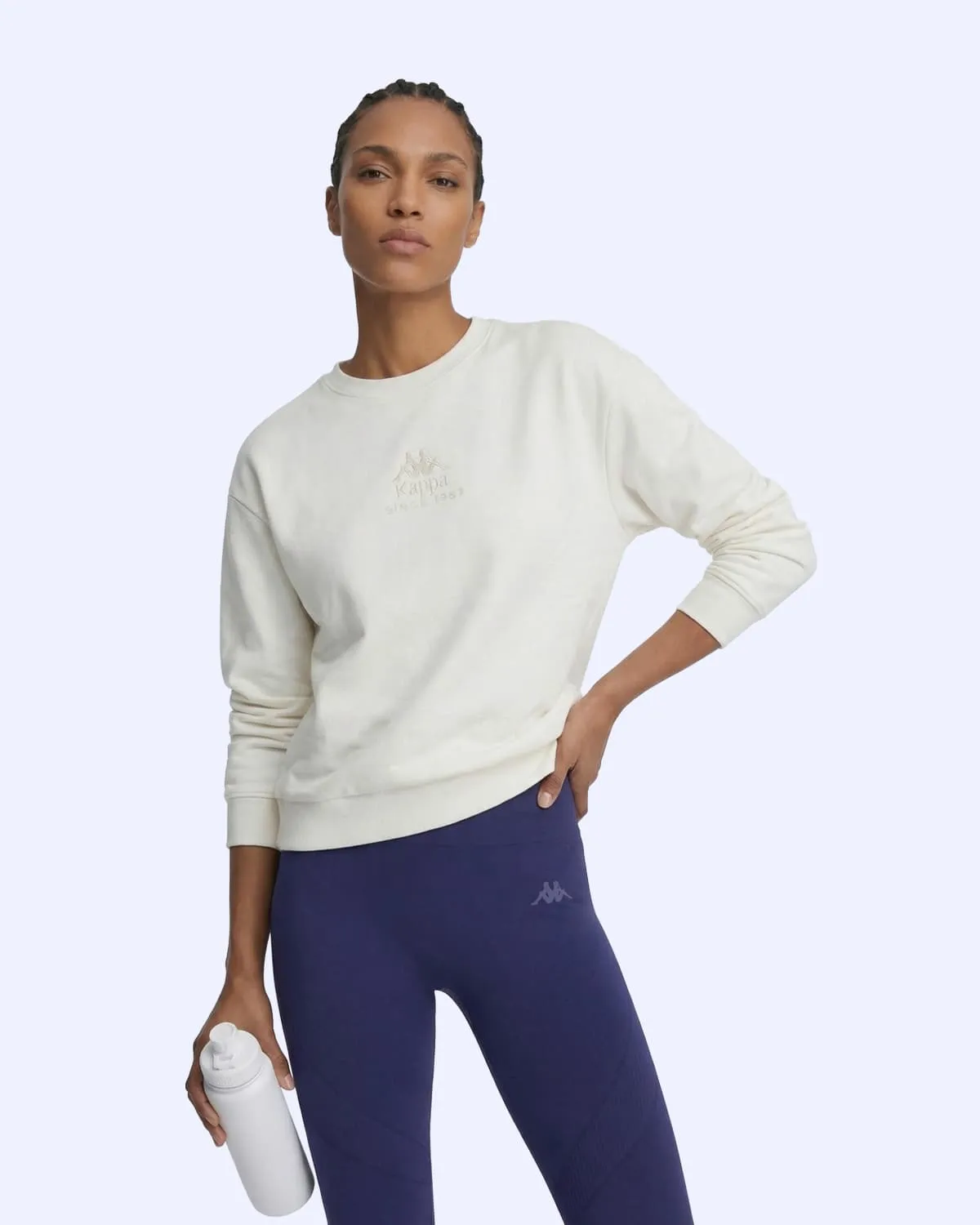 Beyaz Milas  Crewneck Kadın Beyaz Comfort Sweatshirt