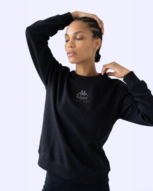 Siyah Milas  Crewneck Kadın Siyah Comfort Sweatshirt - KAPPA® Türkiye