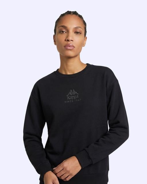 Siyah Milas  Crewneck Kadın Siyah Comfort Sweatshirt - KAPPA® Türkiye