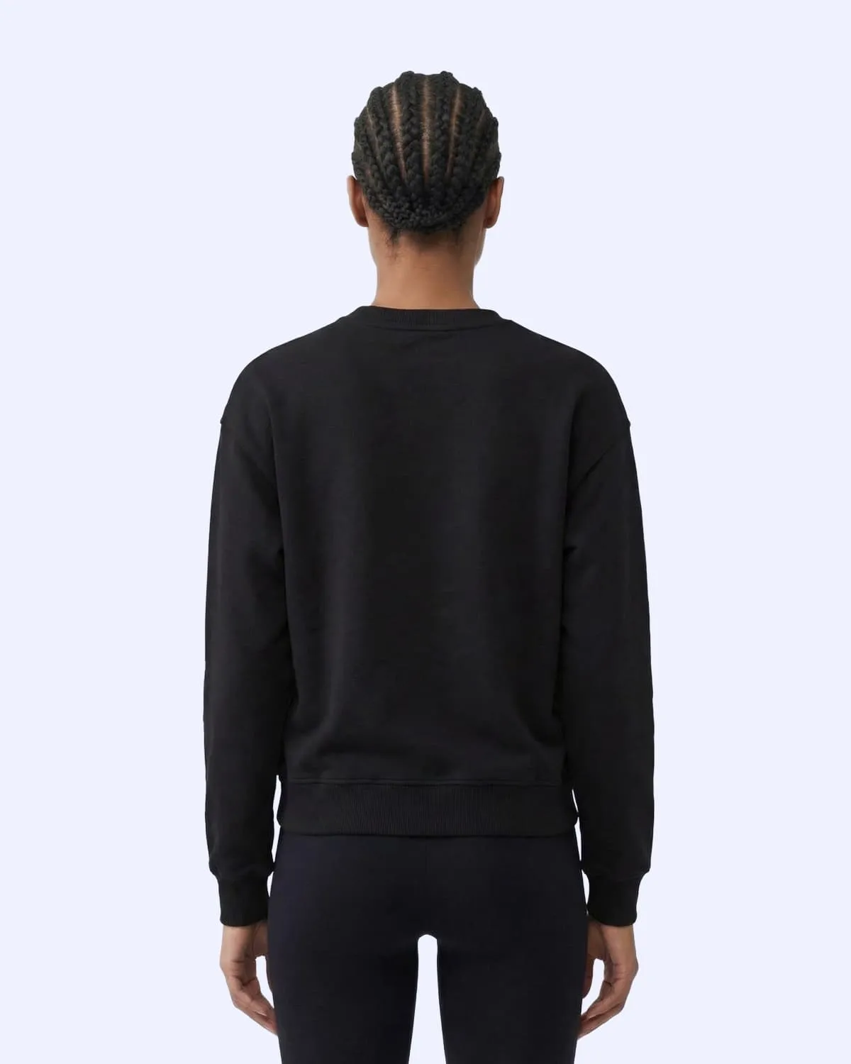 Siyah Milas  Crewneck Kadın Siyah Comfort Sweatshirt