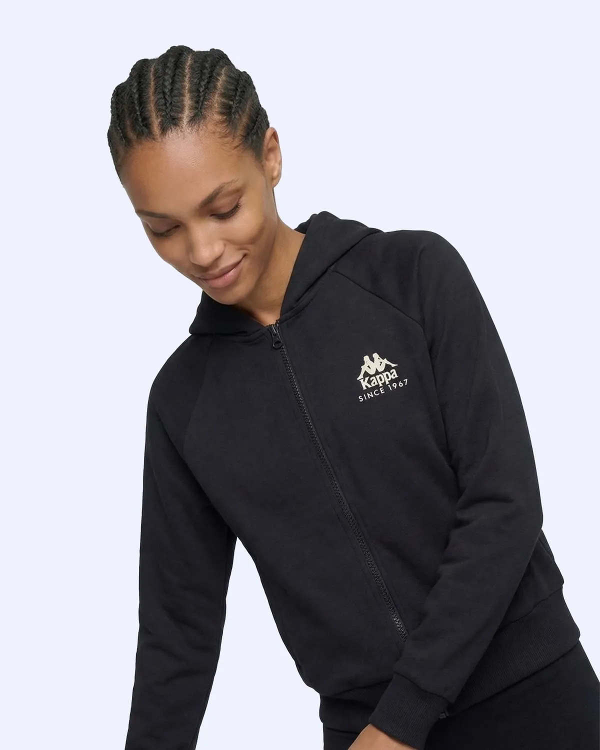 Siyah Milas Full Zip Kadın Siyah Regular Fermuarlı Eşofman Üstü