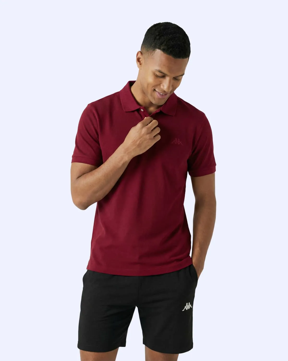 Siyah Fausto Erkek Bordo Regular Polo Yaka Tişört