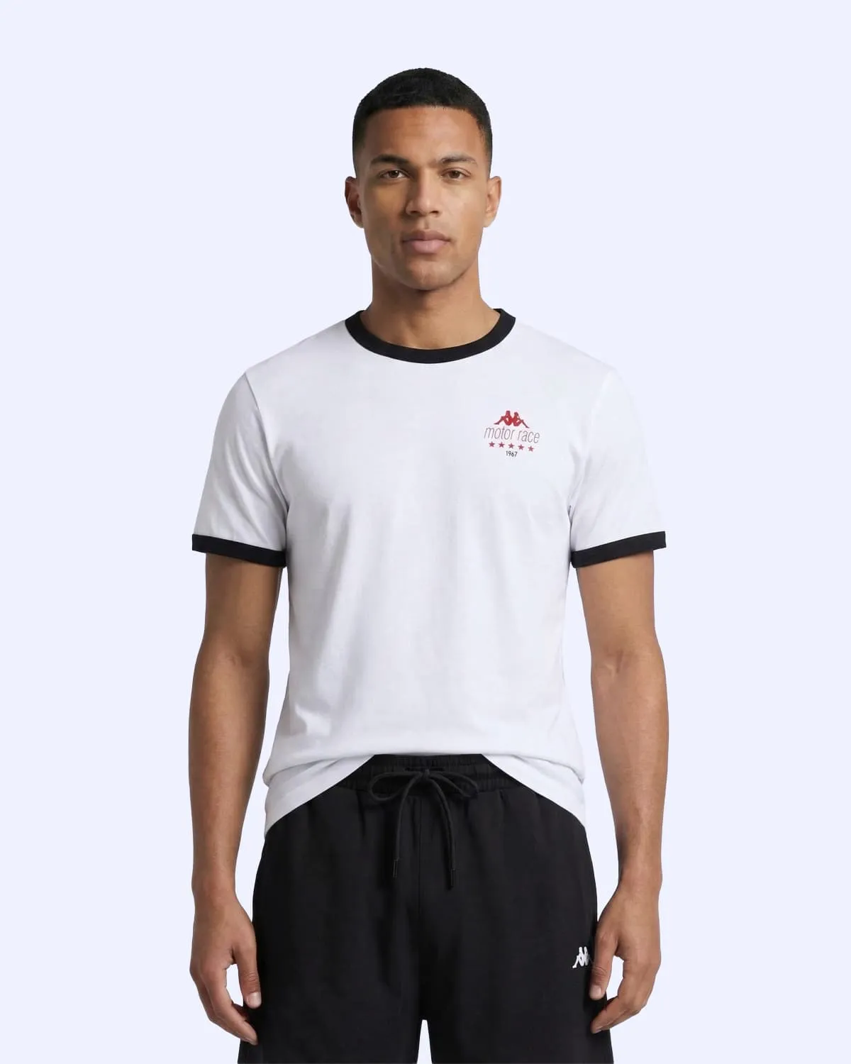 Beyaz Rombo Erkek Beyaz-Siyah Regular Tişört