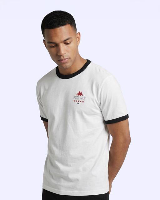 Beyaz Rombo Erkek Beyaz-Siyah Regular Tişört - KAPPA® Türkiye