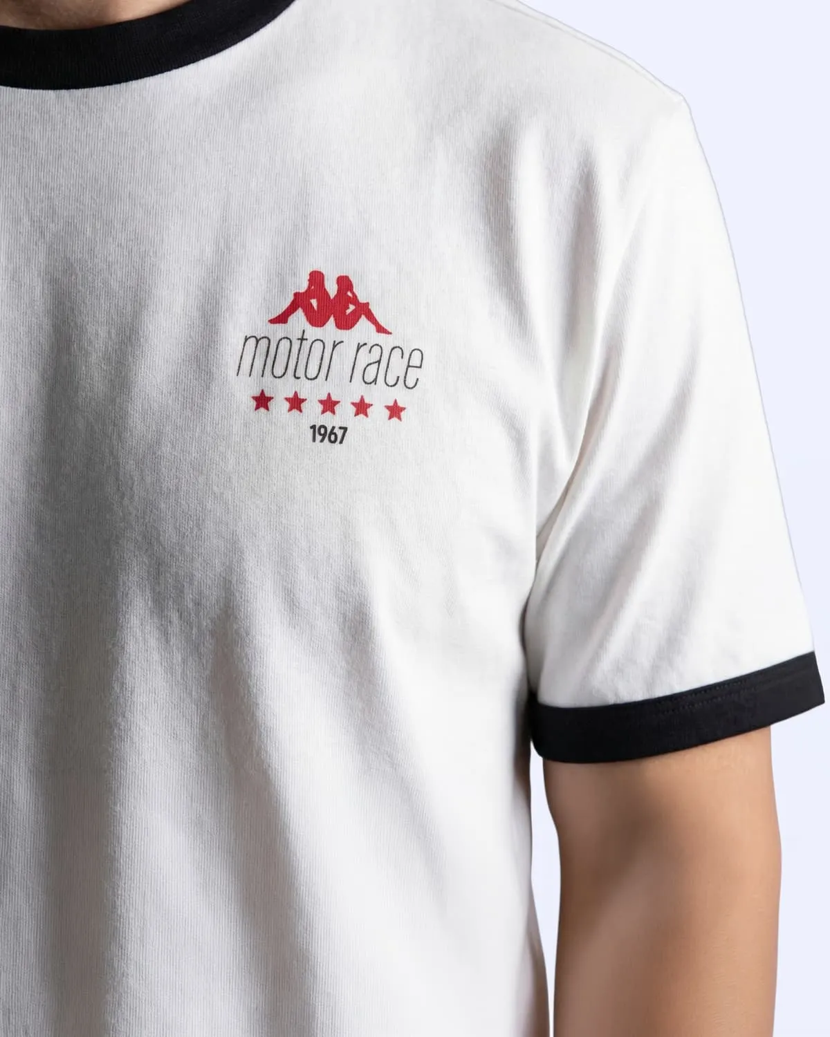 Beyaz Rombo Erkek Beyaz-Siyah Regular Tişört