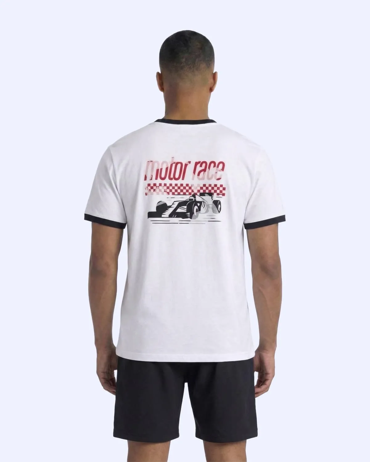 Beyaz Rombo Erkek Beyaz-Siyah Regular Tişört