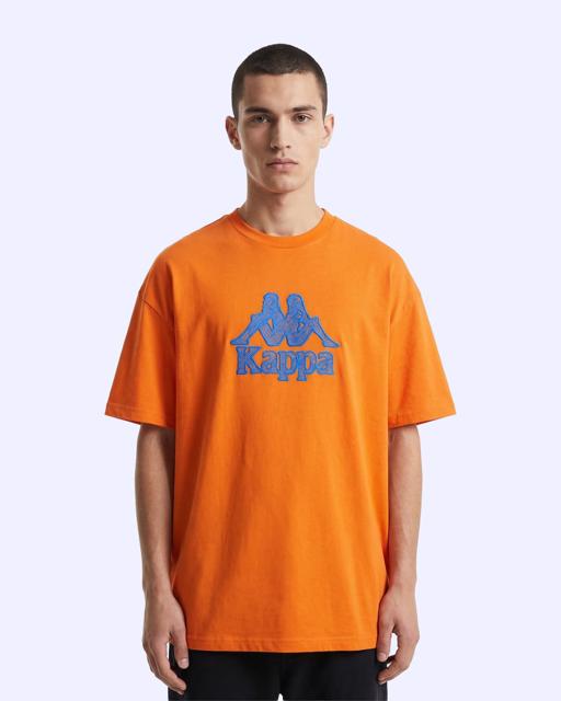 Turuncu Linea Erkek Koyu Turuncu Oversize Tişört - KAPPA® Türkiye