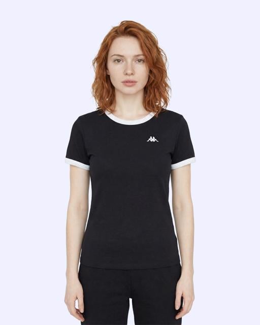 Siyah Francesca Kadın Siyah Slim Tişört - KAPPA® Türkiye