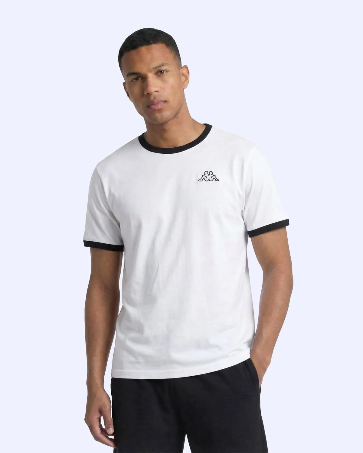 Beyaz Logo Pawel Erkek Beyaz-Siyah Regular Tişört