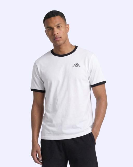 Beyaz Logo Pawel Erkek Beyaz-Siyah Regular Tişört - KAPPA® Türkiye