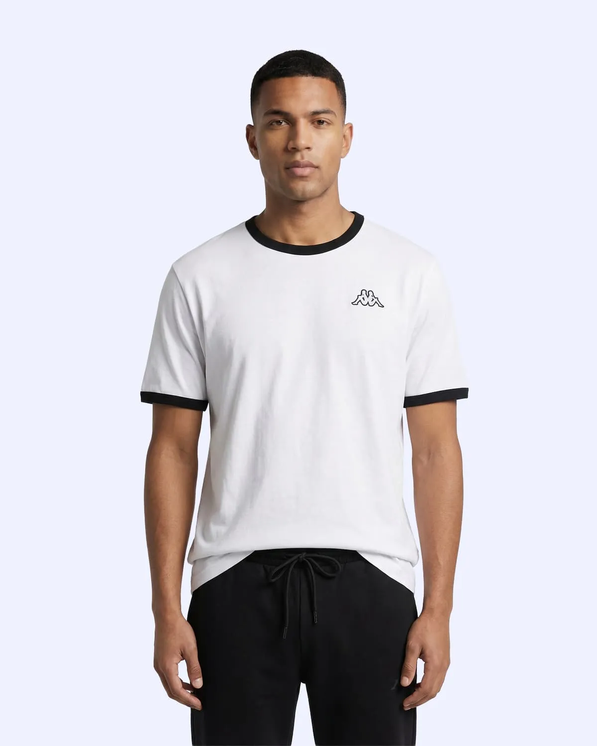 Beyaz Logo Pawel Erkek Beyaz-Siyah Regular Tişört