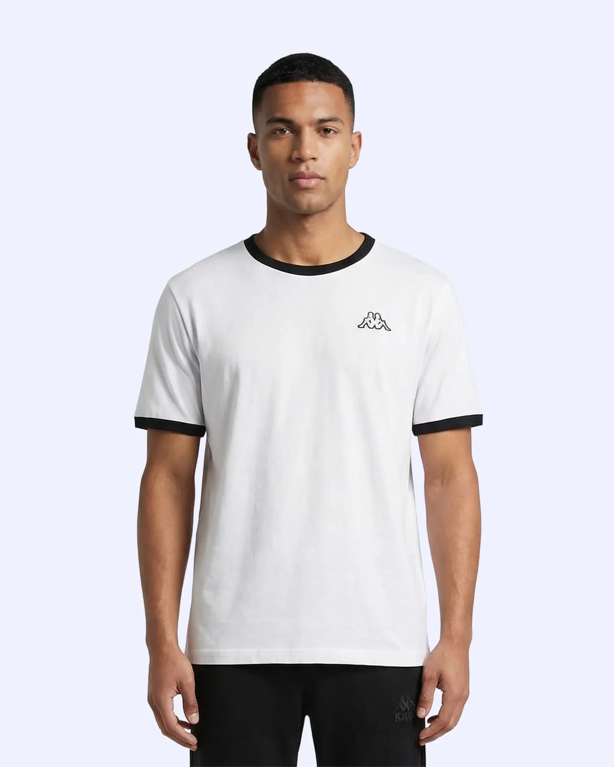 Beyaz Logo Pawel Erkek Beyaz-Siyah Regular Tişört