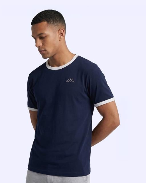 Mavi Logo Pawel Erkek Lacivert-Beyaz Regular Tişört - KAPPA® Türkiye