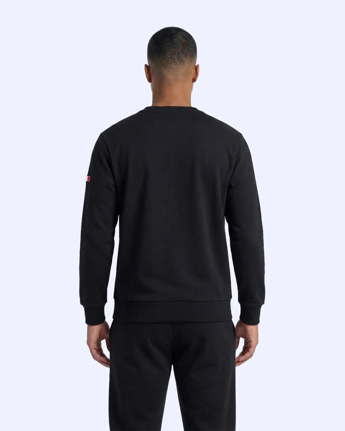 Siyah Talie Crewneck Erkek Siyah Regular Sweatshirt