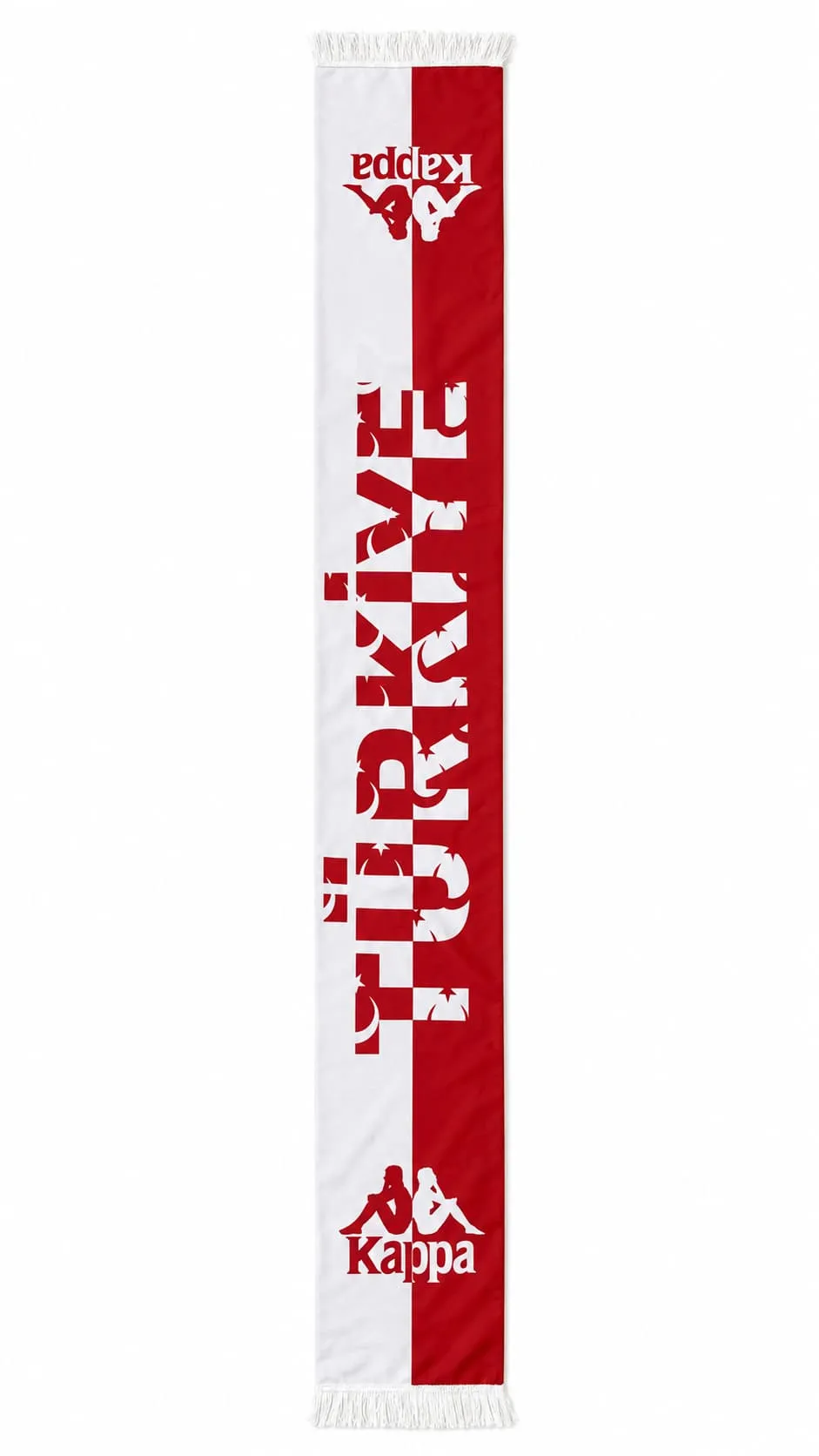 Beyaz Altira Unisex Beyaz-Kırmızı Atkı